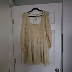 Lucy Paris Yellow Floral Long Sleeve Dress